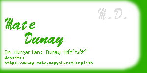 mate dunay business card